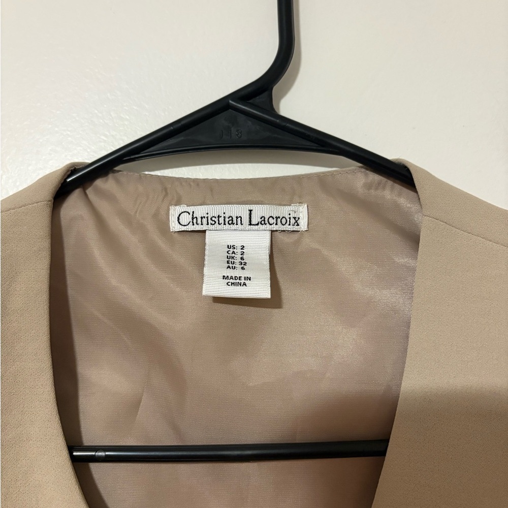 NWOT Christian Lacroix Beige Vest sz 2 - Picture 2 of 4